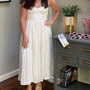 Lulus small white lace dress wedding dress bridal shower dress